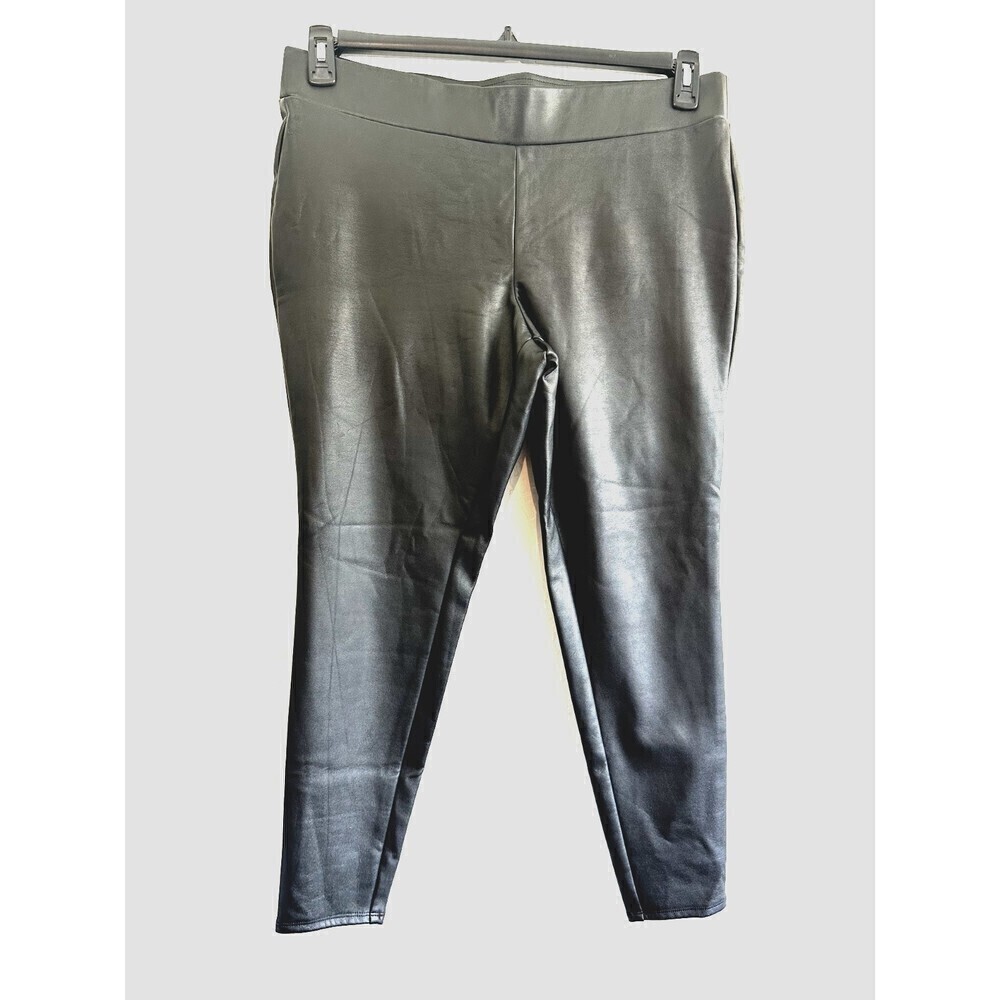 Loft‎ Woman's Faux Leather Pull On Leggings Size 14 Grunge Moto Rock Punk Retro